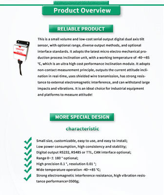 Industrial Grade X-Y Dual Axis Inclinometer with RS232/RS485/TTL Output UBIS-326Y UNIVO